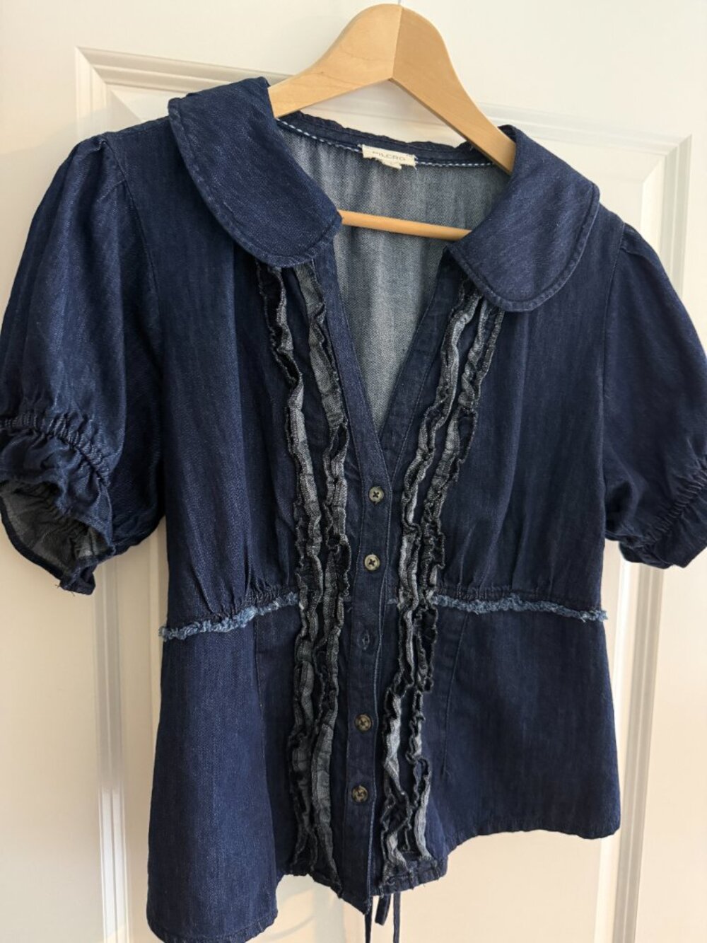 Pilcro Keira Denim Waisted Blouse - Picture 2 of 4